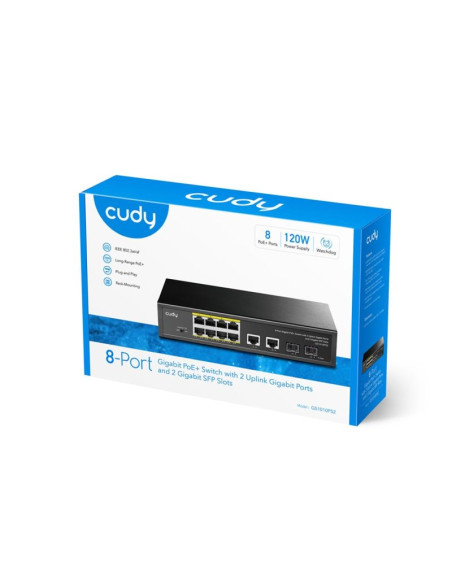 Switch cudy gs1010ps2 8-gbe poe z 2 portami