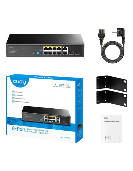 Switch cudy gs1010ps2 8-gbe poe z 2 portami