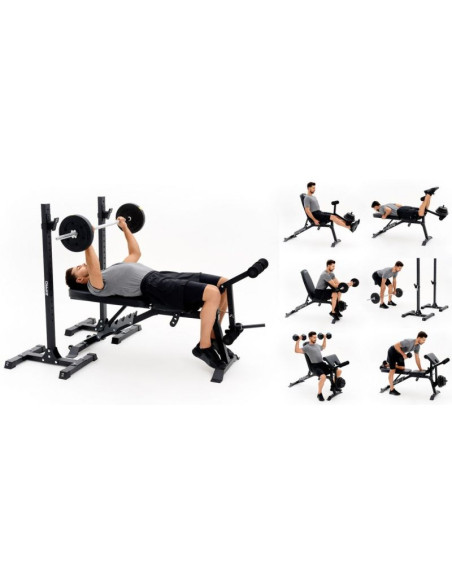 Zipro superset regulowana ławka treningowa regulowane oparcie regulowany fotel siłownia, dom czarny