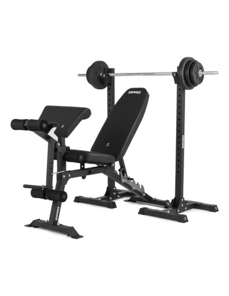 Zipro superset regulowana ławka treningowa regulowane oparcie regulowany fotel siłownia, dom czarny