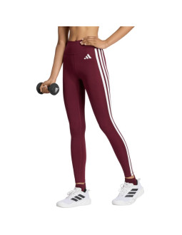 Legginsy damskie adidas optime essentials workout 3-stripes 7/8 bordowe kt3772