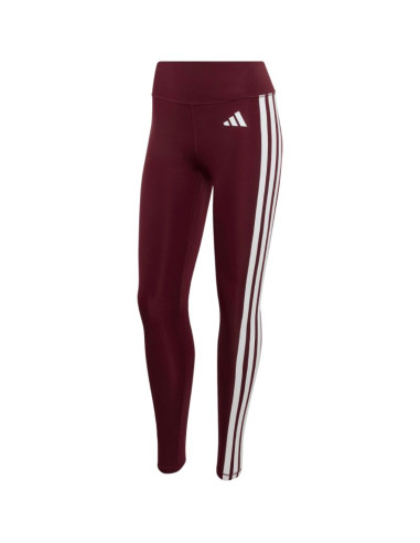 Legginsy damskie adidas optime essentials workout 3-stripes 7/8 bordowe kt3772