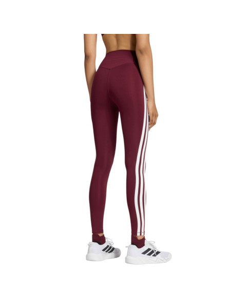 Legginsy damskie adidas optime essentials workout 3-stripes 7/8 bordowe kt3772