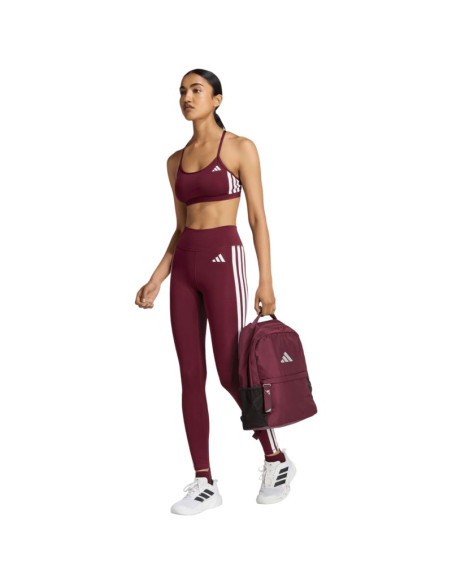 Legginsy damskie adidas optime essentials workout 3-stripes 7/8 bordowe kt3772