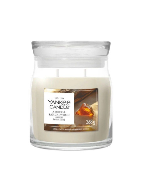 Yc signature - świeca średnia amber & sandalwood yankee