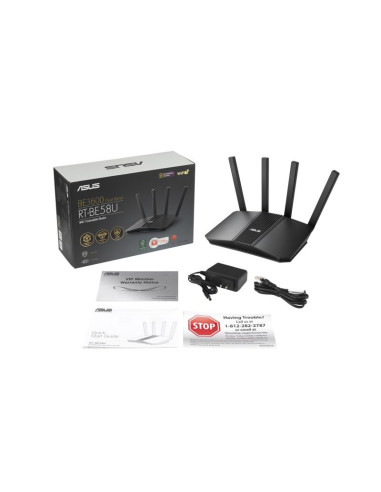 Asus rt-be58u router bezprzewodowy 2.5 gigabit ethernet dual-band (2.4 ghz/5 ghz) czarny