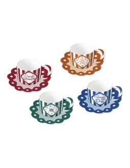 Zestaw filiżanek ze spodkiem 4 szt ncandy003 bialetti