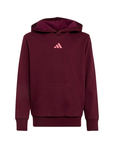 Bluza dla dzieci adidas essentials hoodie bordowa kt3380