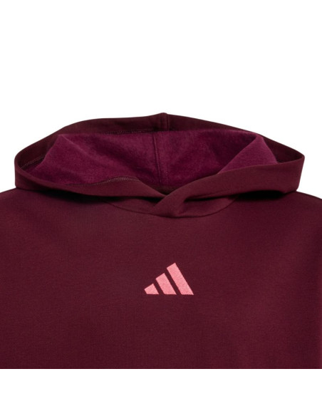 Bluza dla dzieci adidas essentials hoodie bordowa kt3380