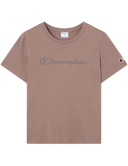Koszulka damska champion short sleeve ciemny beż 119125 ms513 2