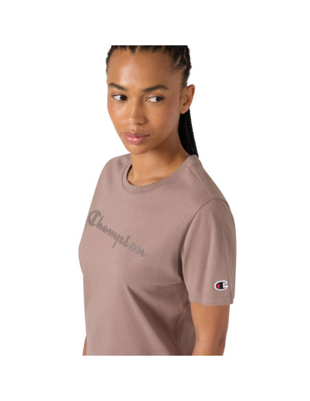 Koszulka damska champion short sleeve ciemny beż 119125 ms513