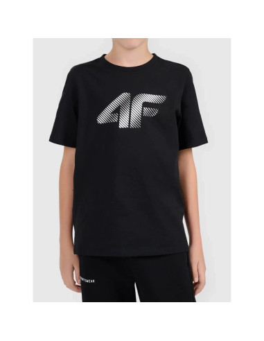 T-shirt bawełniany chłopięcy z logo 4f 4fjwmm00ttshm3604-20s
