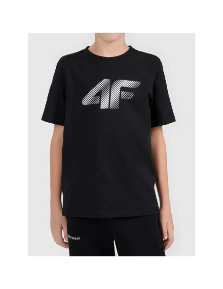 T-shirt bawełniany chłopięcy z logo 4f 4fjwmm00ttshm3604-20s