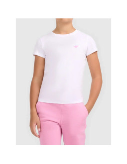 T-shirt bawełniany dziewczęcy 4f 4fjwmm00ttshf3615-10s