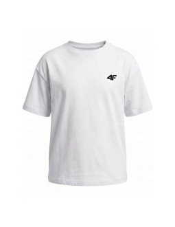 T-shirt bawełniany dziewczęcy 4f 4fjwmm00ttshf3601-10s