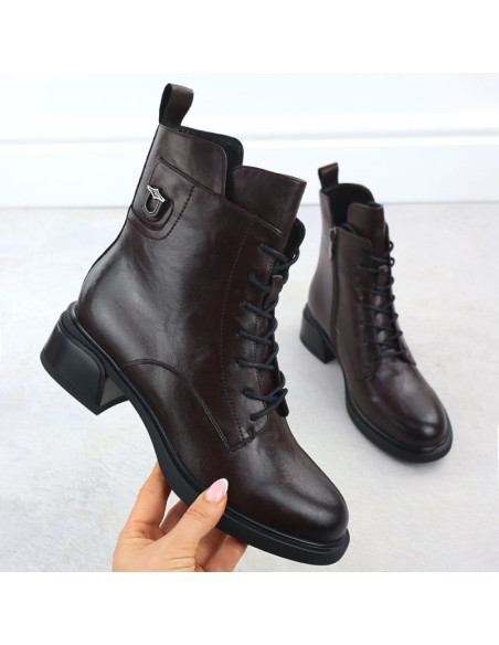 Skórzane botki damskie workery brązowe filippo dbt7369