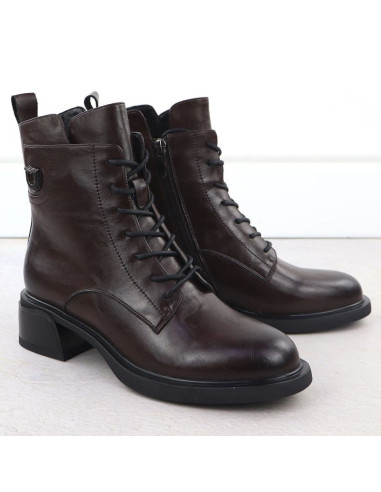 Skórzane botki damskie workery brązowe filippo dbt7369