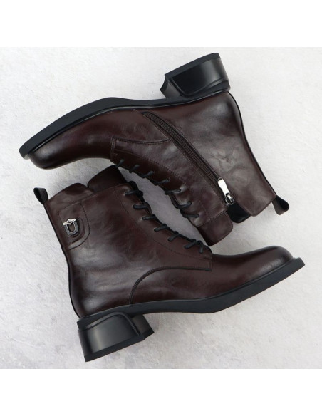 Skórzane botki damskie workery brązowe filippo dbt7369