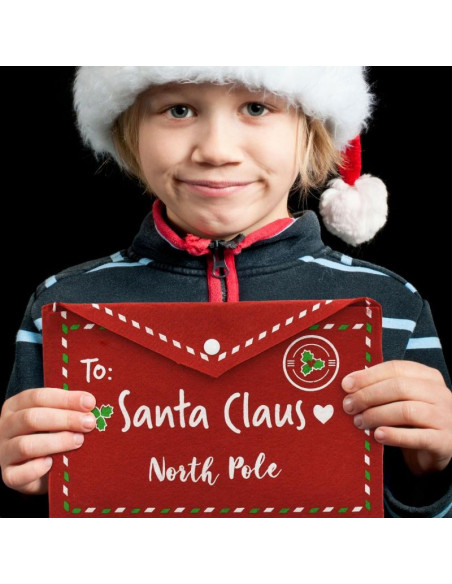 Koperta świąteczna list do świętego mikołaja filcowa 38x30cm santa claus