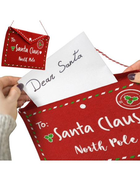 Koperta świąteczna list do świętego mikołaja filcowa 38x30cm santa claus