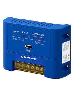 Qoltec regulator ładowania mppt 15a do zasilania odbiorników dc i ładowania akumulatorów 12v/24v | lifepo4