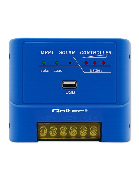Qoltec regulator ładowania mppt 15a do zasilania odbiorników dc i ładowania akumulatorów 12v/24v | lifepo4