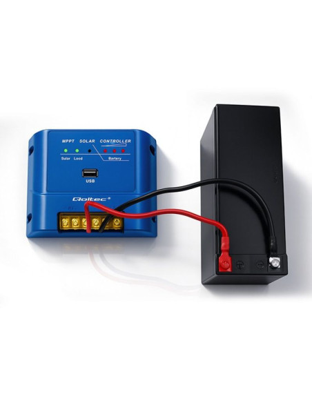 Qoltec regulator ładowania mppt 15a do zasilania odbiorników dc i ładowania akumulatorów 12v/24v | lifepo4