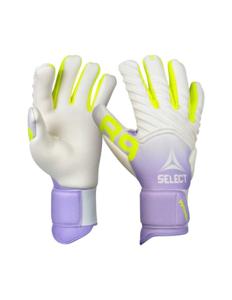 Rękawice bramkarskie select 89 women v26 fioletowo-biało-limonkowe 500097