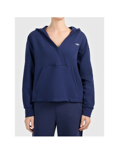 Kopertowa bluza z kapturem z bardzo miękkiej dzianiny damska 4f 4fwaw26tswsf2661-31s