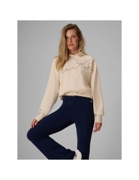 Bluza z kapturem, z aplikacją z dekoracyjnych jetów damska 4f 4fwaw26tswsf2670-12s