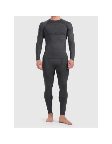 Bezszwowa bielizna narciarska termoaktywna z wykończeniem szybkoschnącym - longsleeve męski 4f 4fwaw26useam311-21m