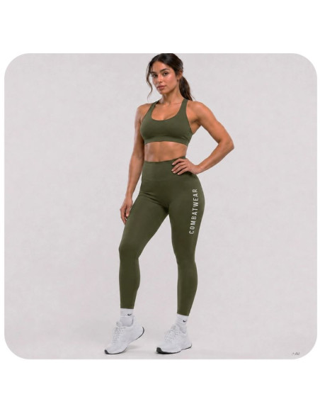 Legginsy damskie długie army green combatwear | dbx bushido