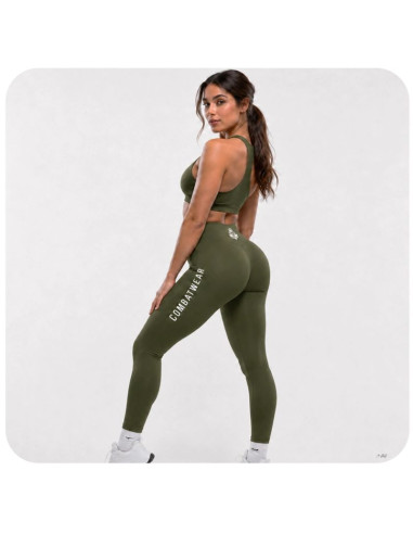 Legginsy damskie długie army green combatwear | dbx bushido