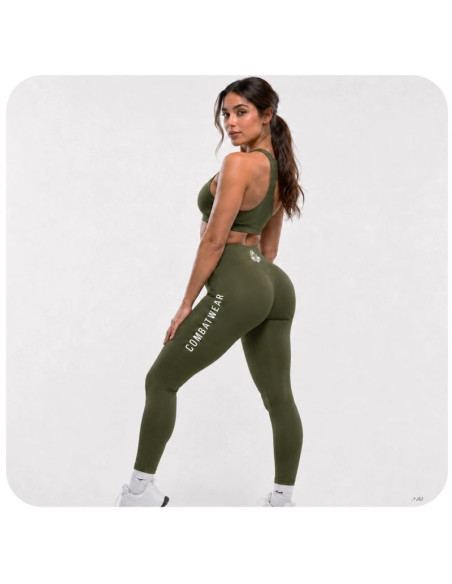 Legginsy damskie długie army green combatwear | dbx bushido