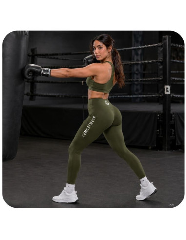 Legginsy damskie długie army green combatwear | dbx bushido
