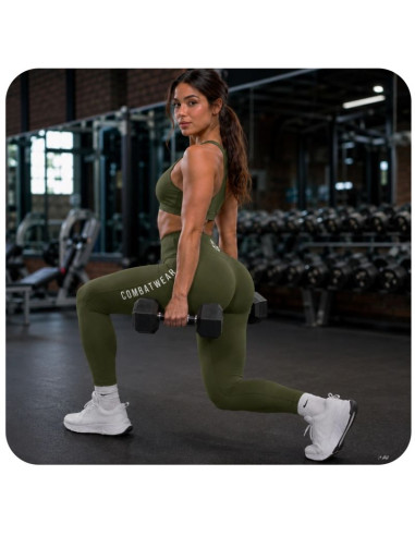 Legginsy damskie długie army green combatwear | dbx bushido