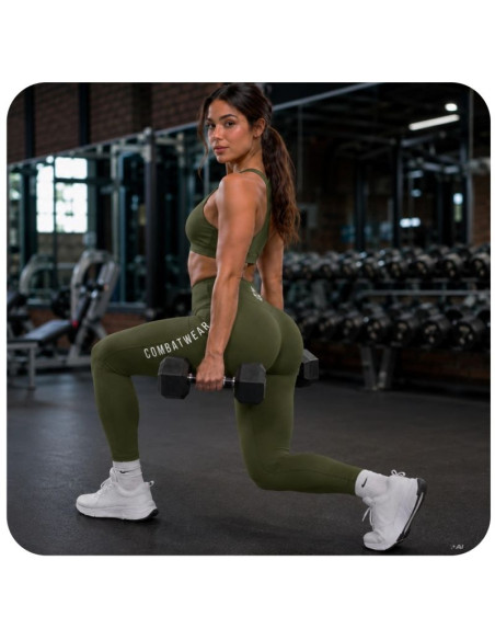 Legginsy damskie długie army green combatwear | dbx bushido