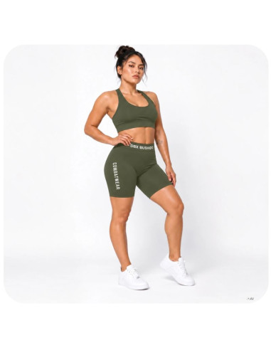 Spodenki kompresyjne damskie krótkie army green combatwear | dbx bushido