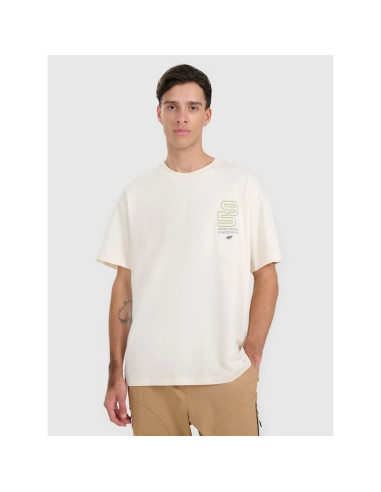 T-shirt oversize z nadrukiem męski 4f 4fraw25ttshm3220-11s