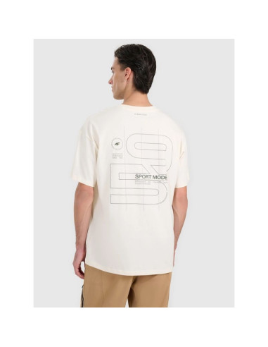 T-shirt oversize z nadrukiem męski 4f 4fraw25ttshm3220-11s