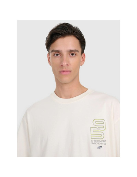 T-shirt oversize z nadrukiem męski 4f 4fraw25ttshm3220-11s