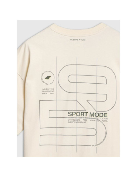 T-shirt oversize z nadrukiem męski 4f 4fraw25ttshm3220-11s