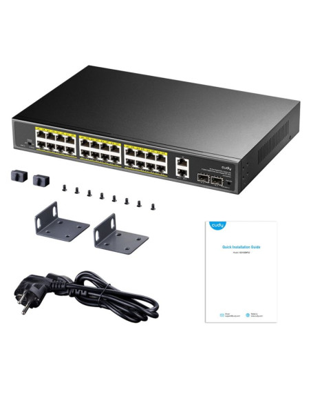 Switch cudy gs1026ps2 niezarządzany gigabit ethernet (10/100/1000) obsługa poe czarny
