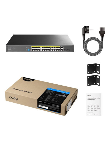 Switch cudy gs1026ps2 niezarządzany gigabit ethernet (10/100/1000) obsługa poe czarny