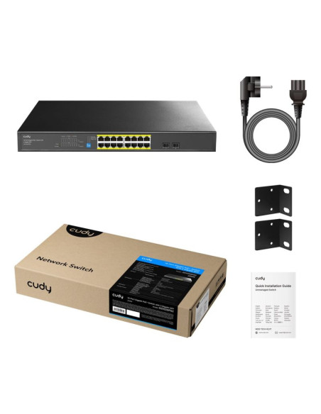 Cudy gs1020ps2 łącza sieciowe gigabit ethernet (10/100/1000) obsługa poe czarny
