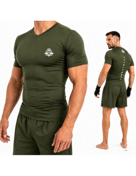 Koszulka kompresyjna męska army green combatwear | dbx bushido