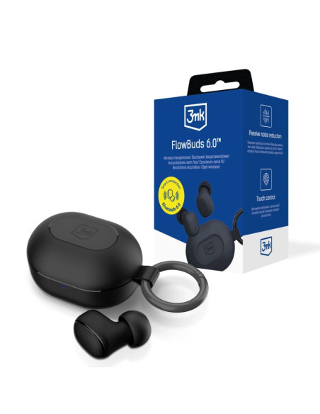 Słuchawki bezprzewodowe tws 3mk flowbuds 6.0 - czarne