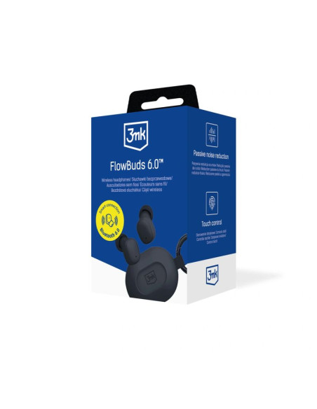 Słuchawki bezprzewodowe tws 3mk flowbuds 6.0 - czarne