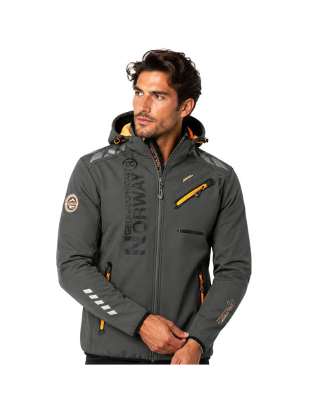 Softshell męski geographical norway royaute dgrey-orange gtx men 068 (ww4643h/gn-dark grey / orange)