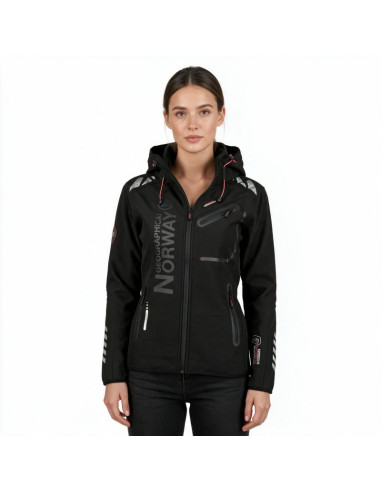 Kurtka softshellowa damska geographical norway reine femme sportowa outdoorowa czarna (ww2621f-gn-blackblack)